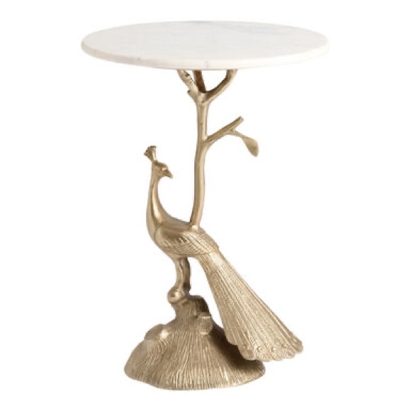 Gold Peacock Accent Table